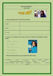 English Worksheet: Worksheet about the film The Net