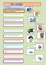 English Worksheet: TOO-ENOUGH