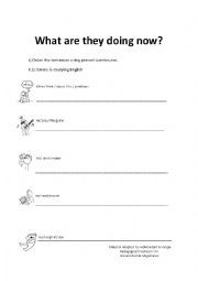 English worksheet: present simple and present continuos