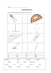 English Worksheet: ESL for Geometry