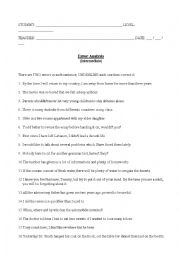 English Worksheet: ERROR ANALYSIS STATEMENTS