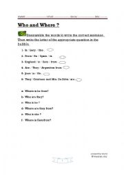 English Worksheet: Around the world
