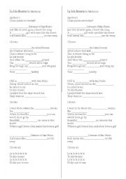 English Worksheet: Song La Isla Bonita