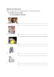 English Worksheet: What are you doing?