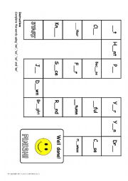 English Worksheet: Phonics board game