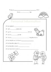 English Worksheet: Personal Information