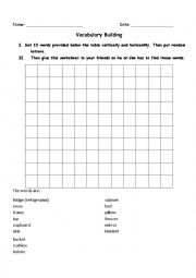 English Worksheet: Making own WORDS FINDING