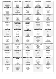 English Worksheet: Code Green Taboo game Units 1-6