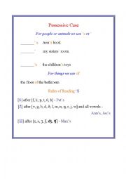 English worksheet: Possessive Case Grammar-guide