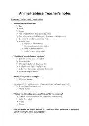 English worksheet: Animal (ab)use