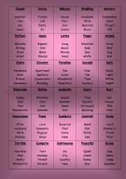 English Worksheet: taboo again :)