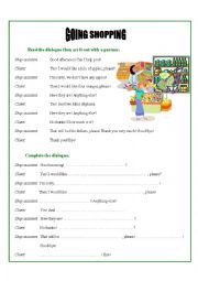 English Worksheet: Going shopping