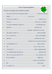 English Worksheet: Ways of expressing future 