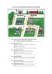 English Worksheet: Giving directions