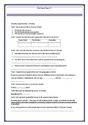 English Worksheet: full term reading passage