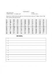 English Worksheet:  vocabulary_ school, classroom