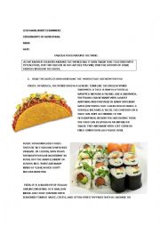 English Worksheet: Food Around the World