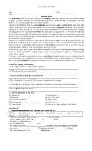 English Worksheet: Exam for low Intermediate New Headway Pre intermediate/Intermediate