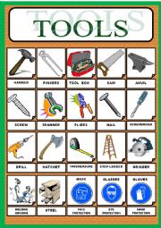 English Worksheet: WORKING TOOLS