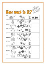 English Worksheet: How much is it?