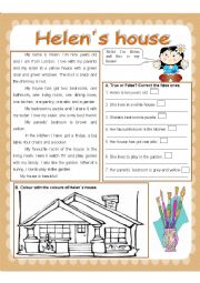 English Worksheet: helen`s house