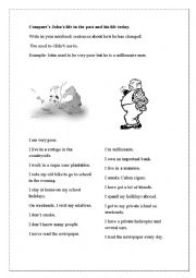 English Worksheet: Used to and didnt use to