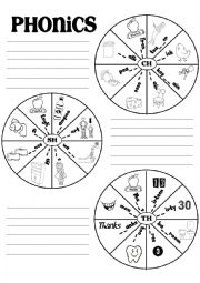 English Worksheet: PHONICS (poster+worksheet)