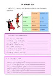 English worksheet: THE DANCERS TOUR