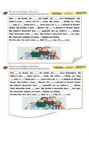 English Worksheet: Verb To Be and family members