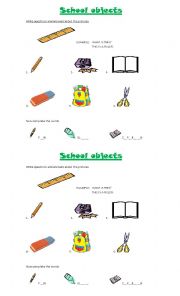 English worksheet: SCHOOL OBJECTS