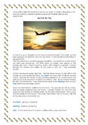 English Worksheet: Compostion: My First Air Trip