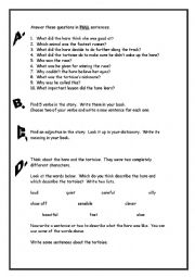 English worksheet: The Tortoise and Hare