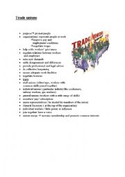 English worksheet: trade unions