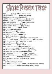 English Worksheet: Simple Present Tense