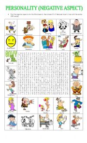 English Worksheet: Personality (Negative aspect)