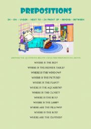 English Worksheet: Preposition Exercises + Answer Key