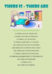 English Worksheet: There is and There are