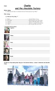 English Worksheet: Charlie an the Chocolate Factory