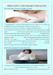 English Worksheet: PREGNANCY AND CHILRENS HEALTH 2