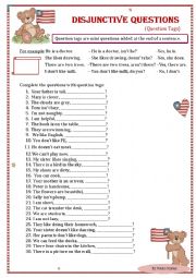English Worksheet: Disjunctive questions (question tags)