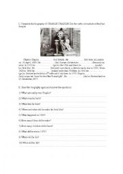 English Worksheet: Biography of Charlie Chaplin