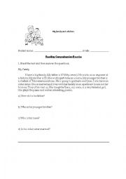 English worksheet: Reading about Family