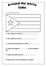 English Worksheet: Around the world webquest 6 - Cuba