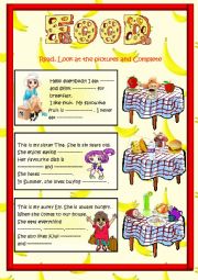 English Worksheet: MY FAMILY EATING HABITS (+ key answers)