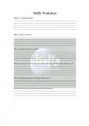 English worksheet: Buffy the Vampire Slayer Episode 1 Worksheet