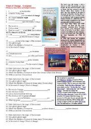 English Worksheet: Wind of Change - Scorpions