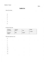 English worksheet: test