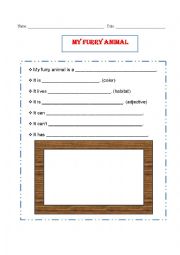 English worksheet: my furry animal