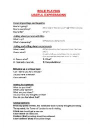 English Worksheet: Getting Ready for Role Playing.