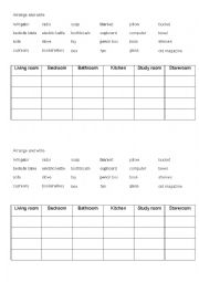 English worksheet: things in the house
